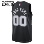 Maillot NBA San Antonio Spurs Personnalisable Nike 2025-26 City Edition Noir Swingman - Enfant